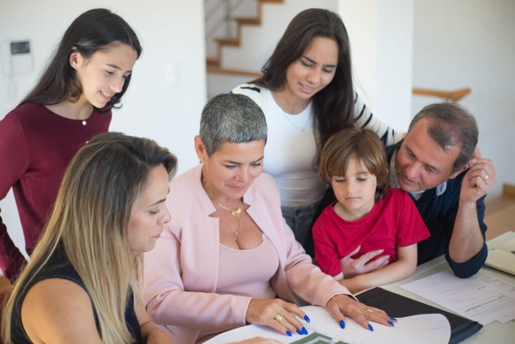 Family discussing U.S. immigration options