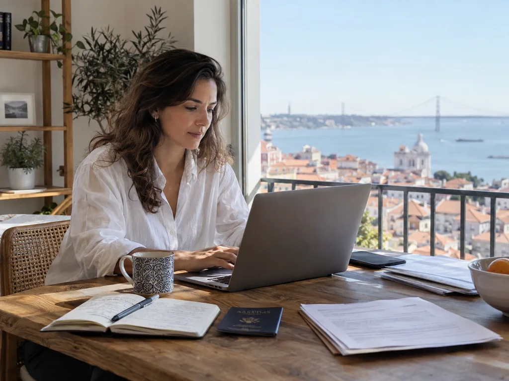 American living abroad reviewing U.S. international tax documents